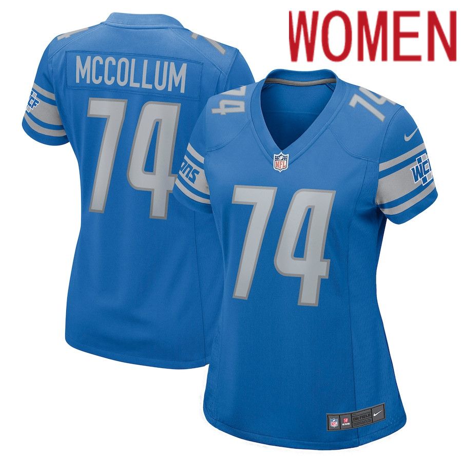 Women Detroit Lions 74 Ryan McCollum Nike Blue Game NFL Jersey